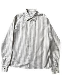 00's HERMES Cotton Broad Stripe Shirt 