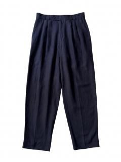 90's Euro Silk/Linen 2tuck Trousers(実寸 W32 L31)