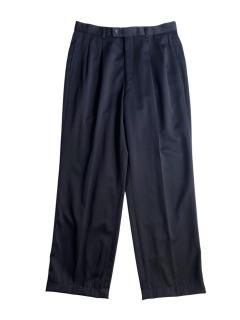 LANVIN Wool 2tuck Tousers NAVY (実寸 W32 L30)