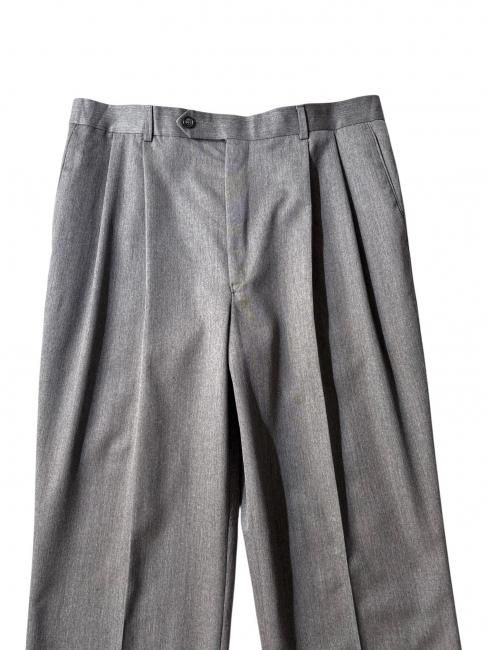 90's 2tuck Wool Trousers 黒 (実寸W33L30) 90's Wool 2tuck Trousers (実寸 W33 L30) - Lemontea Online Shop