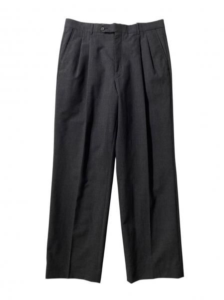 90's 2tuck Wool Trousers 黒 (実寸W33L30) 90's Wool 2tuck Trousers (実寸 W33 L30) - Lemontea Online Shop