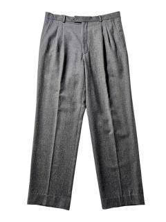 90's LANEROSSI Flano Wool 2tuck Trousers (実寸 W33 L30)