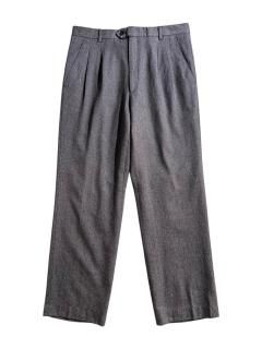 90s Flano Wool 2tuck Trousers MADE IN ITALY (実寸 W32 L29)