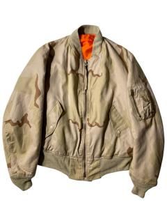 90s ALPHA Desert Camouflage MA-1 LARGE MADE IN U.S.A.