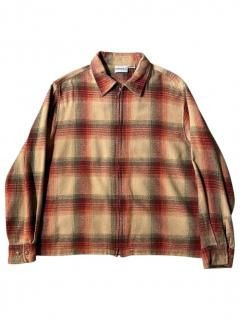 90s Ombre Check Cotton Zip-up Shirt