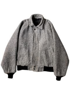 80s Wool Tweed Padded Blouson