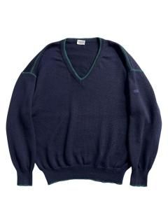 90's Wool Middle Gauge V-neck Knit 