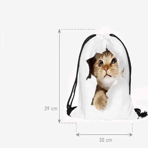 2309-121 手のひら巾着サシェ 香り袋 レトロ 猫 水玉 パッチ イエロー