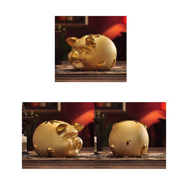 貯金箱　金の豚