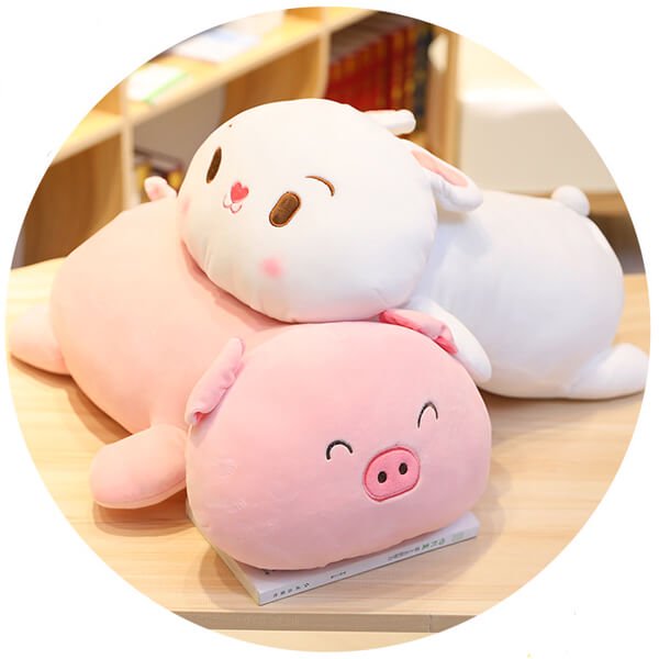 可愛い豚さんグッズ　机上用スヤスヤお昼寝枕 (薄いピンク)