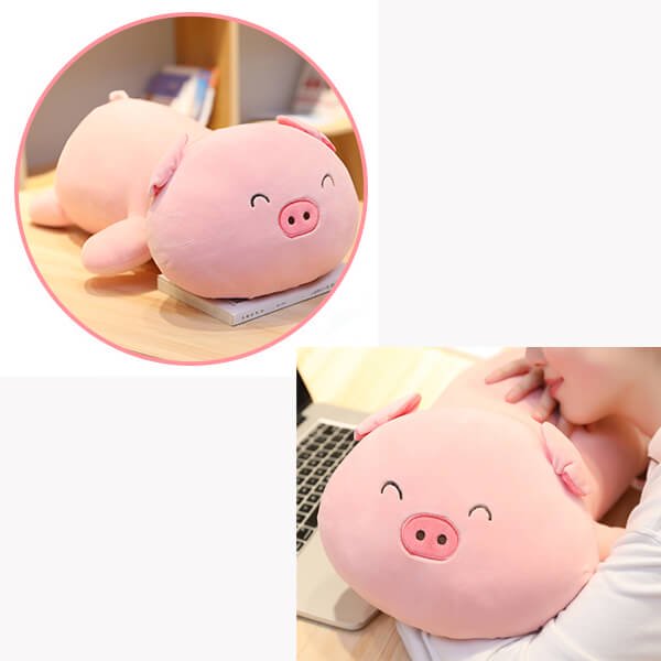 可愛い豚さんグッズ 机上用スヤスヤお昼寝枕 薄いピンク