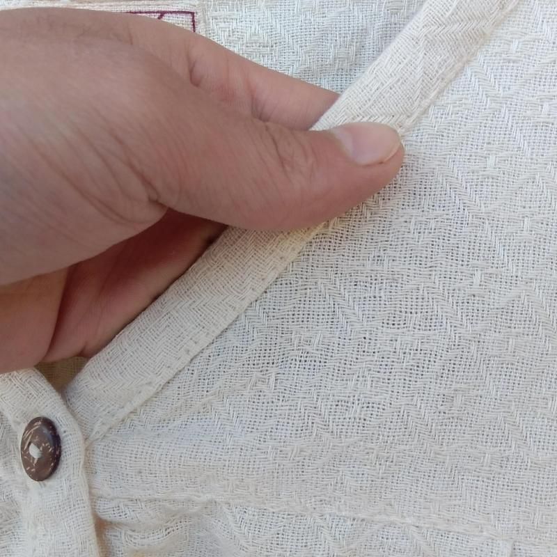 柔ふわネパールコットンのボタンチュニック ゆったりサイズで