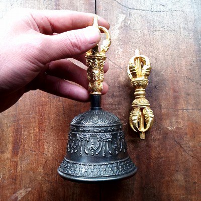 チベタンベル＆ドルジェset 中 ハイクオリティ チベット密教法具