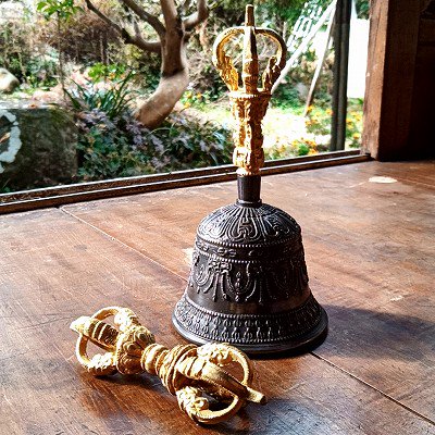 チベタンベル＆ドルジェ 中 ハイクオリティ チベット密教法具