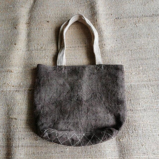 手紡ぎ手編み　麻トートバック　極厚編み　ヘンプ 希少 ハンドメイドバック 手紡ぎ手編み 麻トートバック 極厚編み ヘンプ 希少 ハンドメイドバック