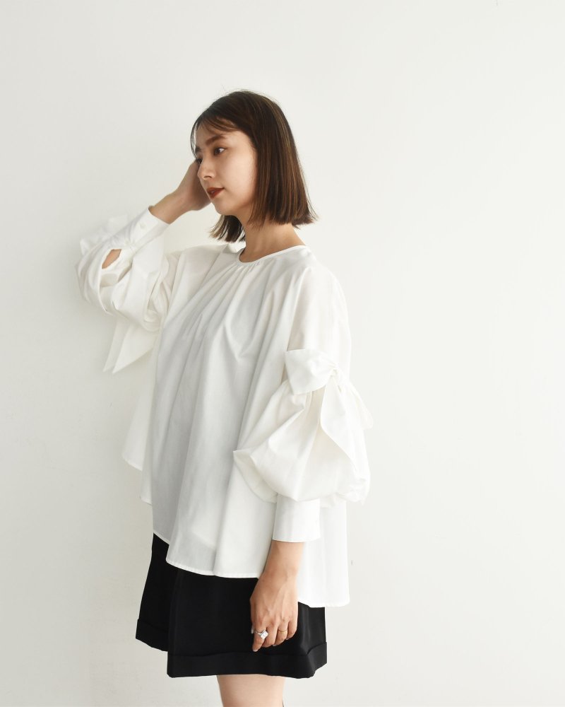 cen. made in Japan リボンブラウス ホワイトWhite - tracemed.com.br
