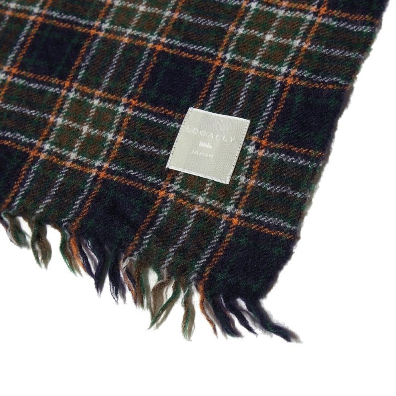 check stole(01661 Navy / Brown) LOCALLY - A.I.R.AGE ONLINE STORE