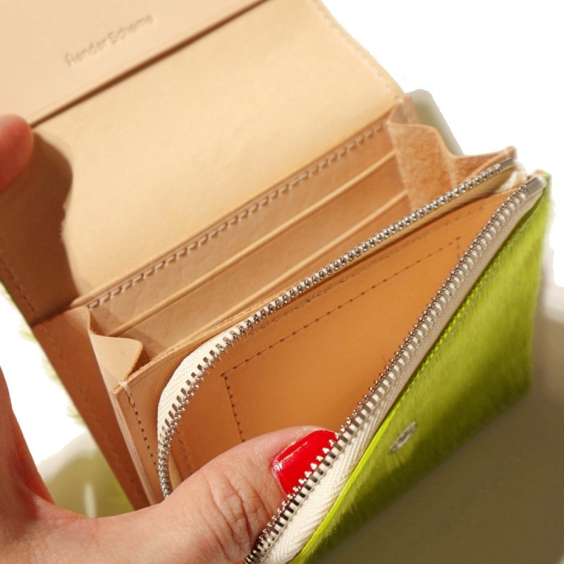 hairy billfold(qn-rc-bfd Lime Green) Hender Scheme - A.I.R.AGE ONLINE STORE  for LADIES