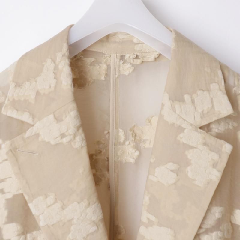FLOWER SHEER JACQUARD JACKET (19103-0432 Beige) CLANE - A.I.R.AGE