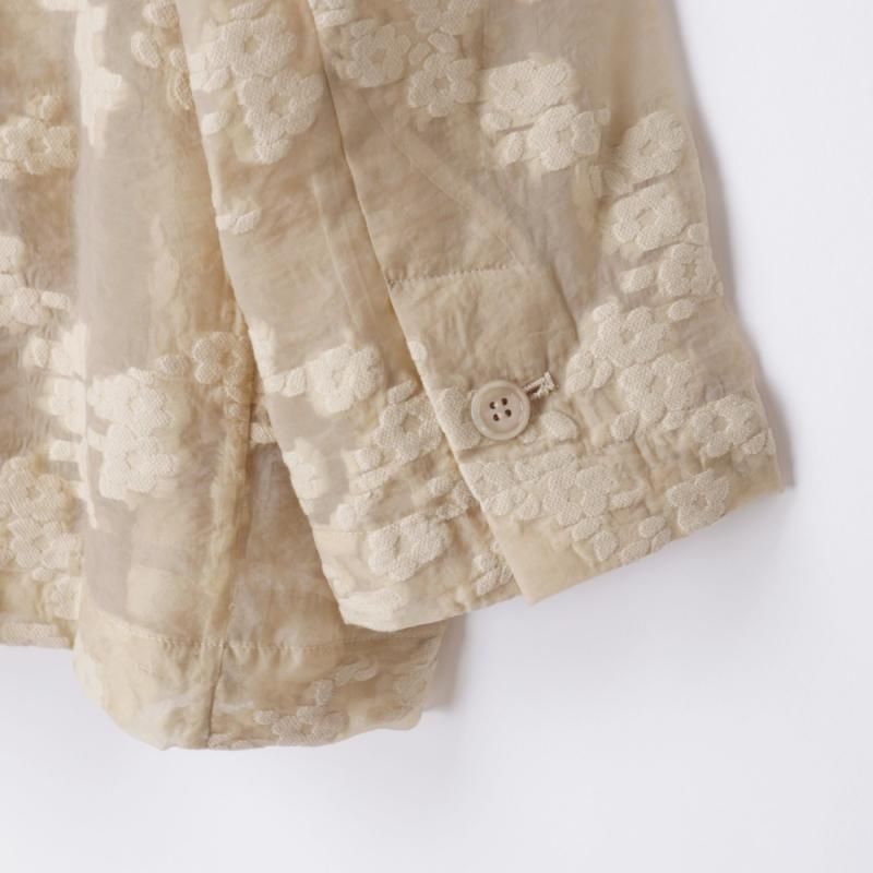 FLOWER SHEER JACQUARD JACKET (19103-0432 Beige) CLANE - A.I.R.AGE
