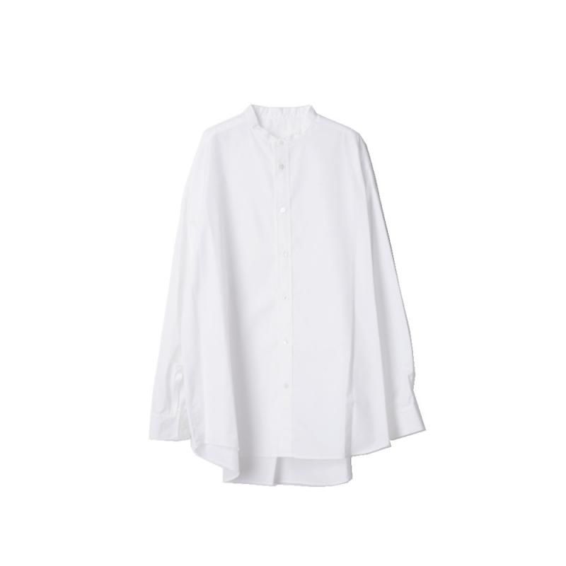 High Count Broad L/S Oversized Band Collar Shirt (GL253