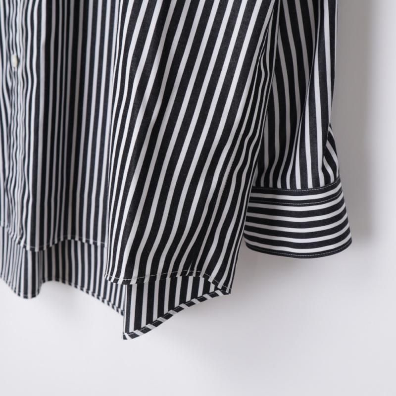 High Count Broad L/S Oversized Band Collar Shirt (GL253