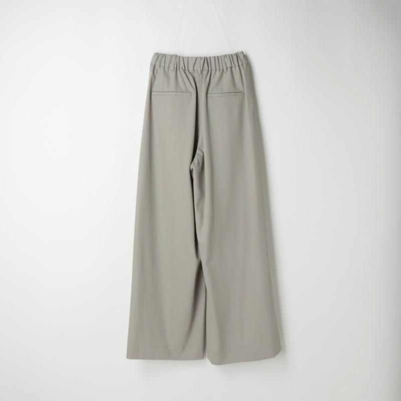 Techno Wool Nylon Two Tuck Wide Pants (GL253-40319 Grege