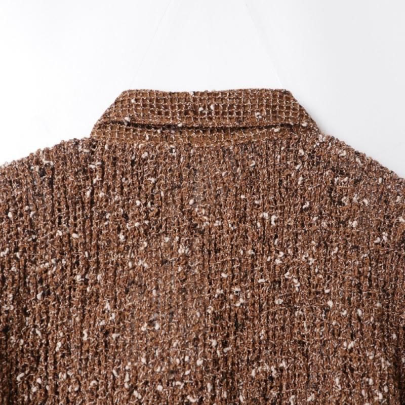 MIX MESH GATHER SHIRT (19122-4332 Brown) CLANE - A.I.R.AGE