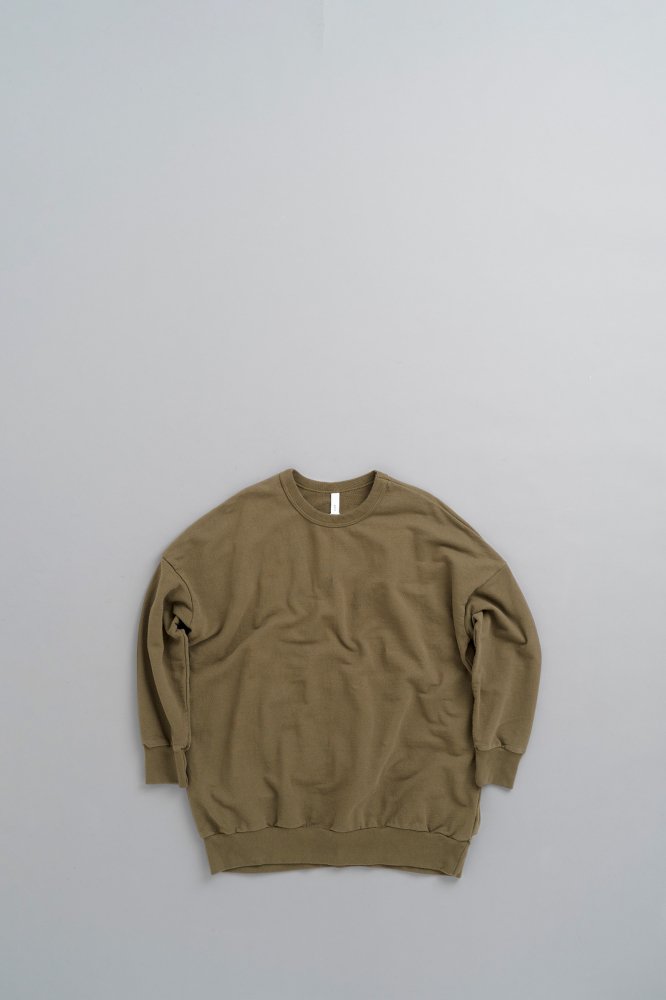 prit　♀40/1 Inlay Crew Neck Long Pullover (Olive)