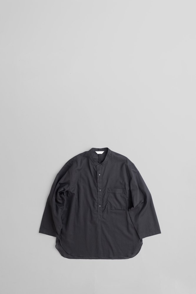 STILL BY HAND　C/L STAND-UP COLLAR PULLOVER SHIRT [SH03232][BLACK NAVY]