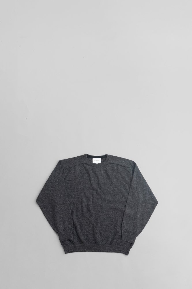 STILL BY HANDALPACA SADDLE SLEEVE PULLOVER [KN01234][CHARCOAL] 