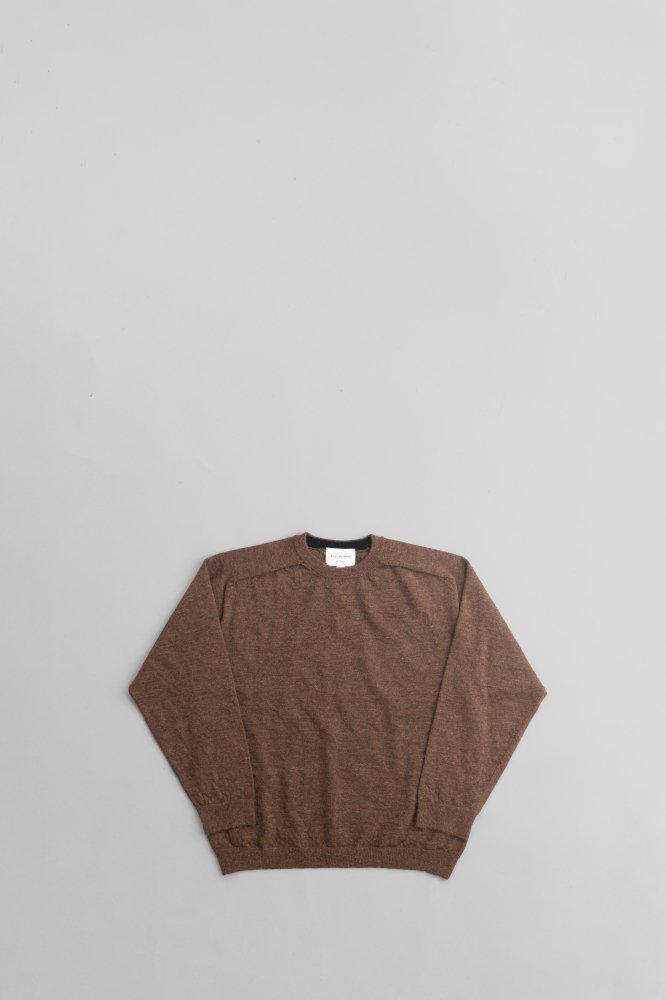 STILL BY HAND　ALPACA SADDLE SLEEVE PULLOVER [KN01234][BROWN] 