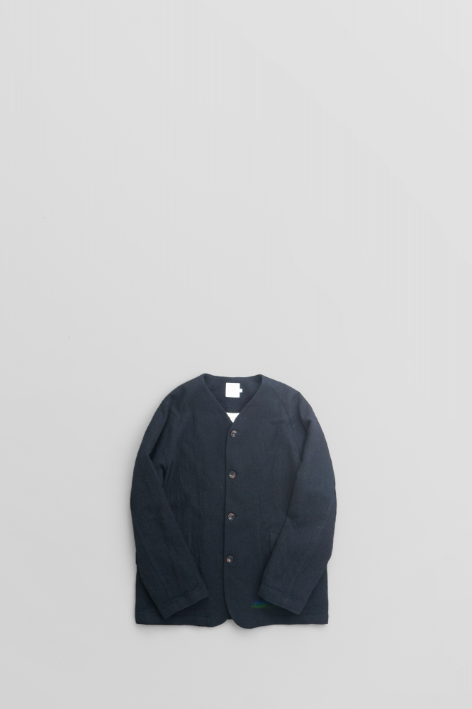 RINEN��2/48 WOOL COLLARLESS JACKET [NAVY]