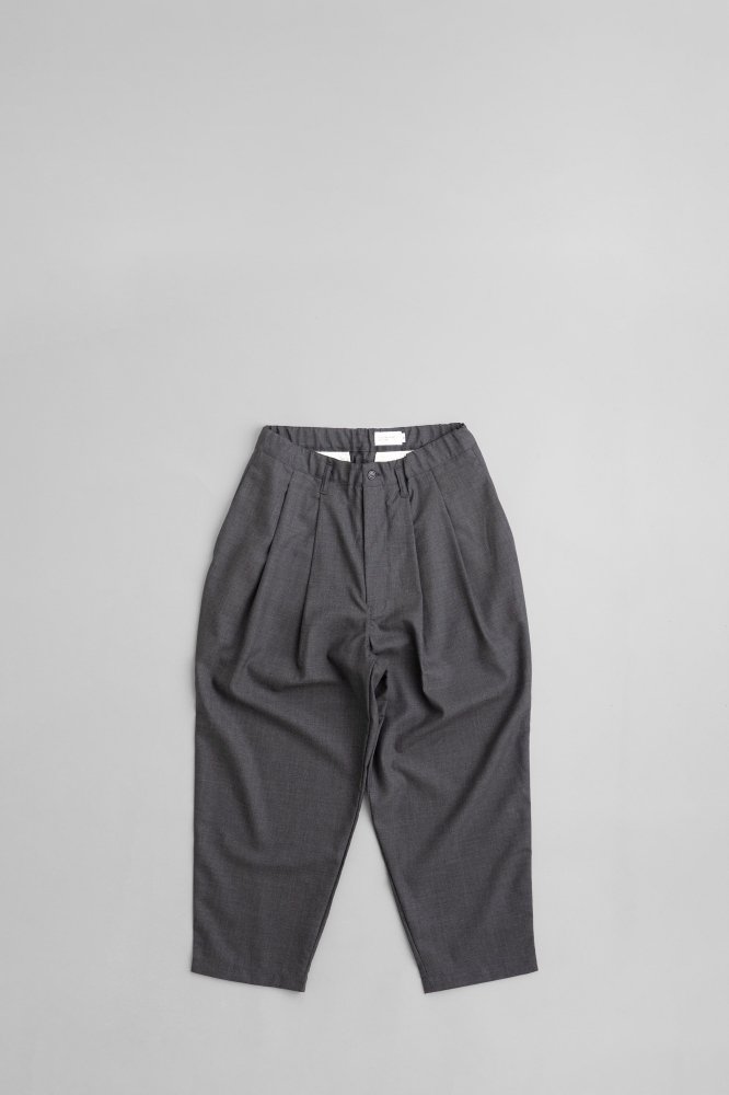 STILL BY HANDSUPER120 WIDE TAPERED PANTS [PT08241][CHACOAL] 