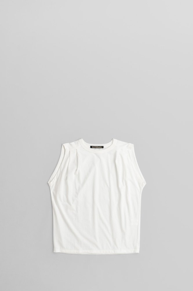 HAVERSACKCREW NECK SLEEVELESS T [612407][WHITE]