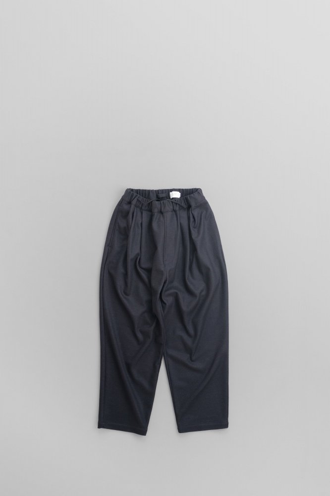 STILL BY HANDWOOL JERSEY EASY TAPERED PANTS [CS06243][BLACK NAVY]