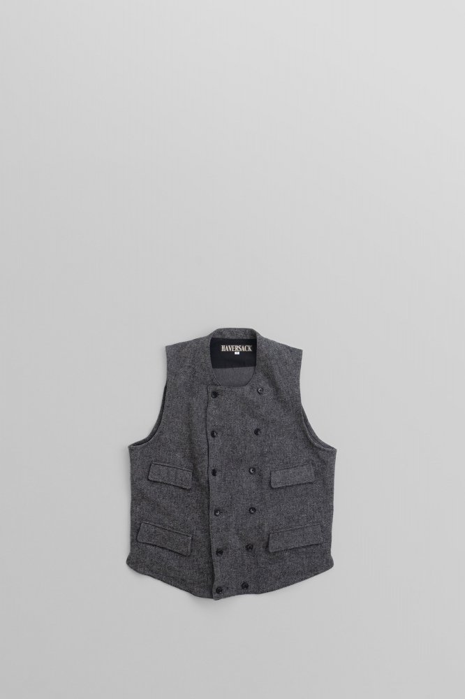 HAVERSACKVINTAGE FLANNEL MOTORCYCLE VEST [442422][CHARCOAL]