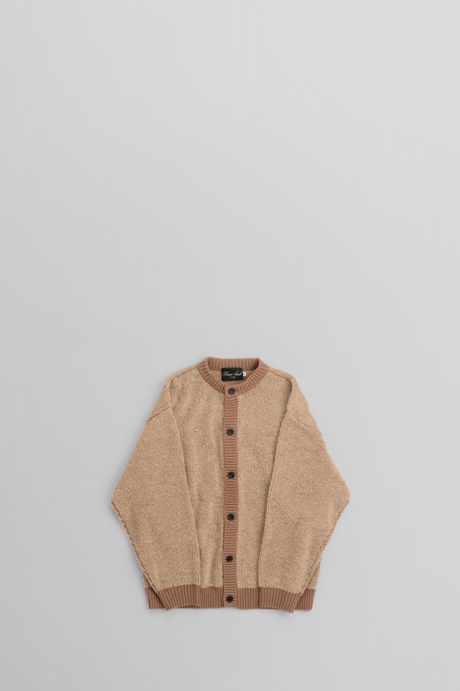 HAVERSACKWOOL PILE CREW NECK CARDIGAN [432403][BEIGE]