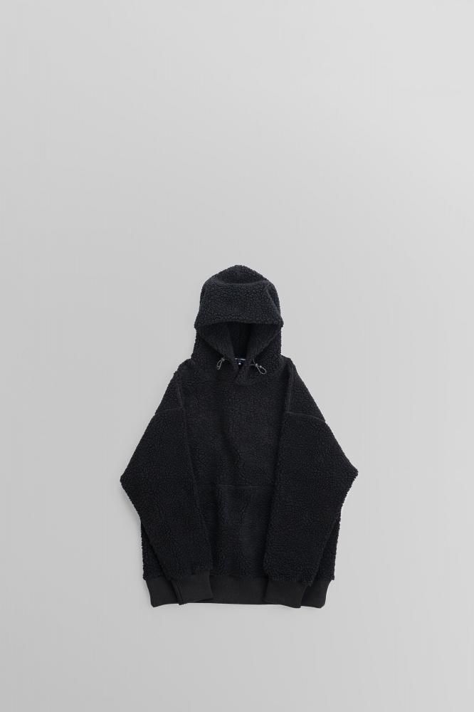 COMME des GARCONS HOMMEW/C BOA FLEECE PULL PARKA [HN-T019-051][BLACK]