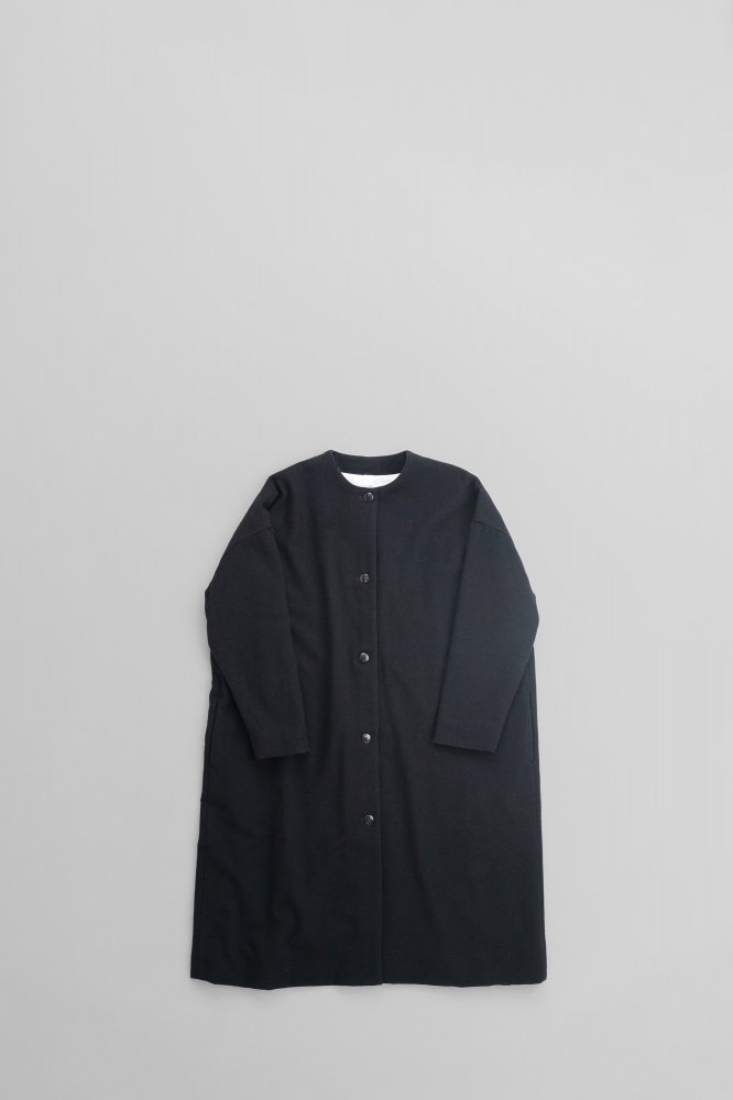 DUI JUJUDHAUROUND NECK COAT [WOOL BLACK]