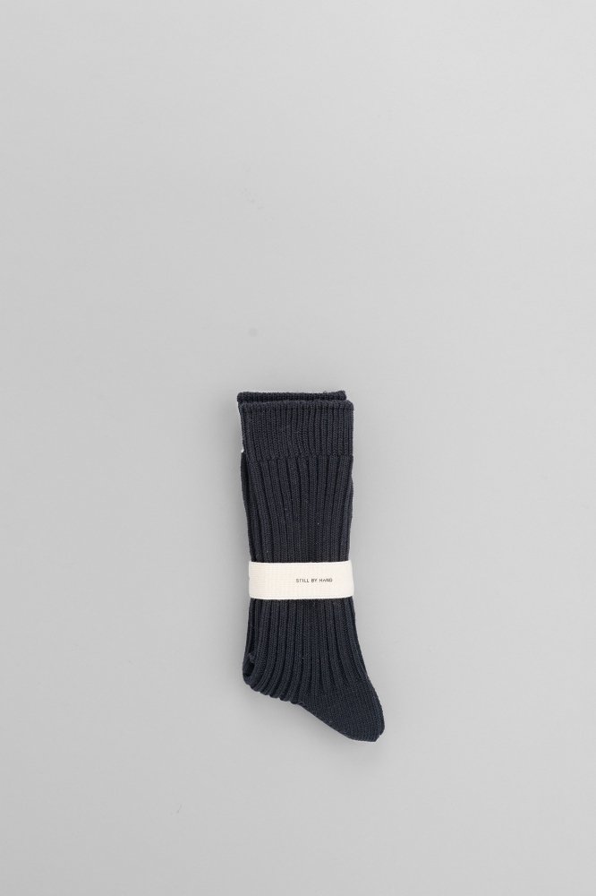 STILL BY HANDCOTTON RIB SOCKS[GD07251][BLACK]