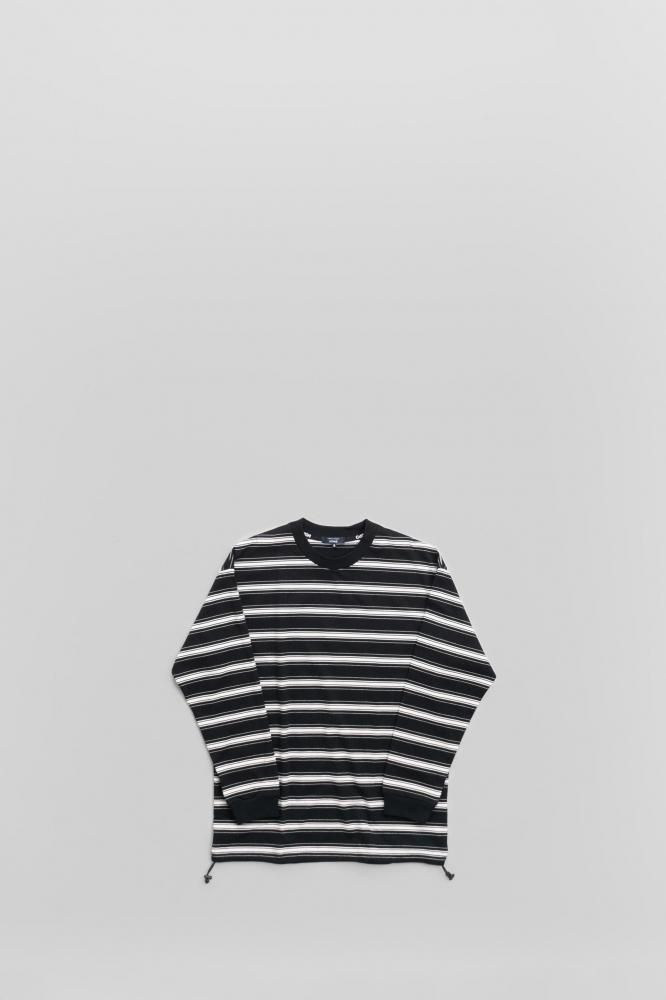 COMME des GARCONS HOMMEBLACK  WHITE BORDER DRAW CODE L/S [HP-T002-051]