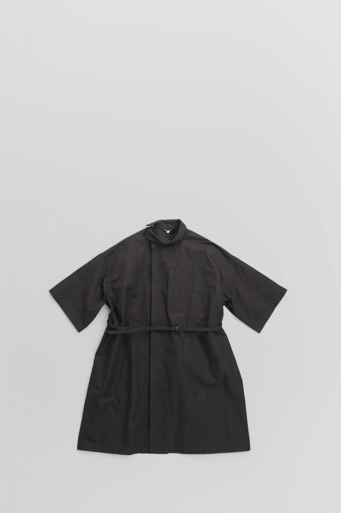 HAVERSACK80/2 CHAMBRAY ASYMMETRIC COAT [372501][BROWN]