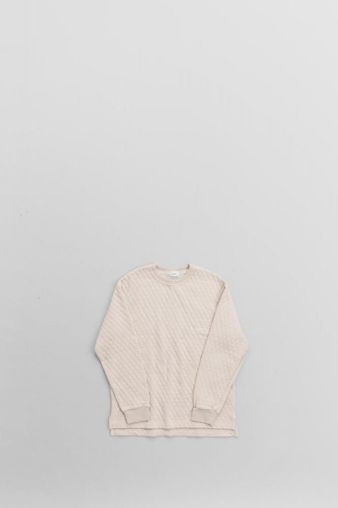 RINENDIAMOND QUILT CREW NECK PULLOVER [SAND]