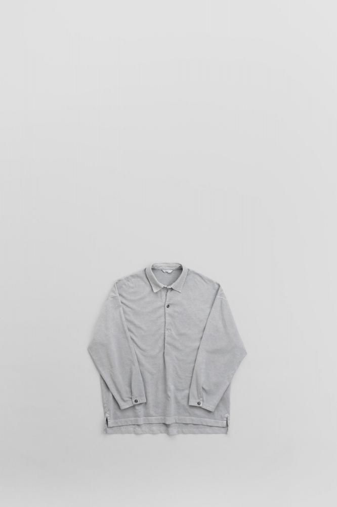 kontorPIGMENT DYEING BIG POLO LS [KON-CS02253][GREY]