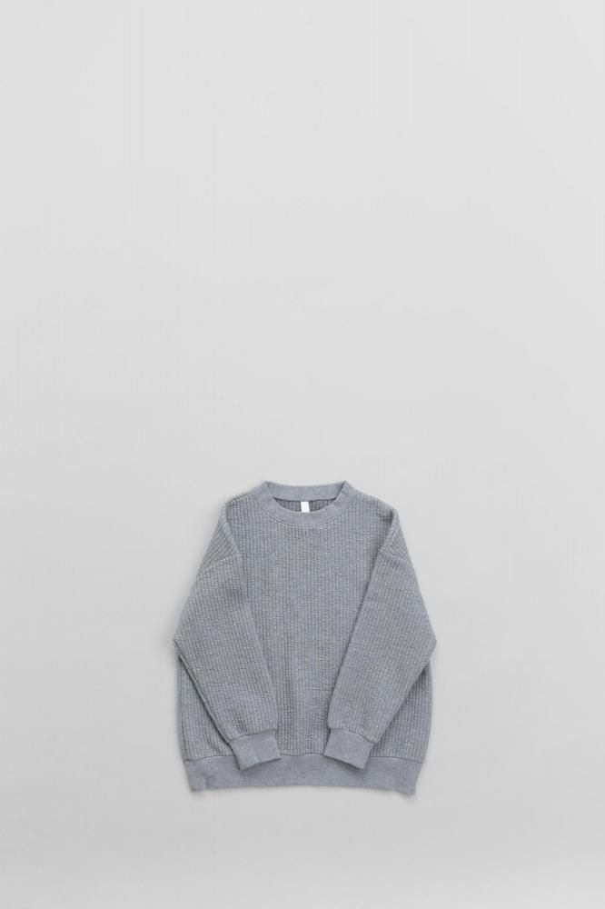 pritQUILTED CREW NECK PULLOVER [CHARCOAL]