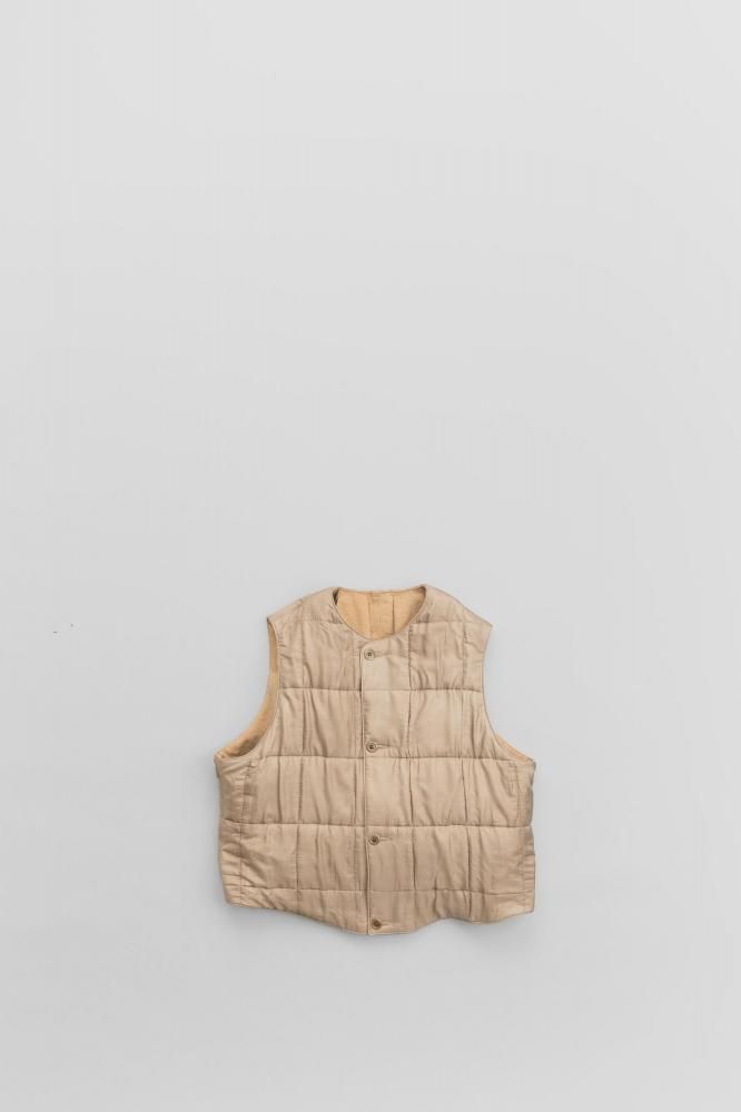 HAVERSACKSILK QUITED  COTTON CANVAS REVERSIBLE VEST [442520][BEIGE]