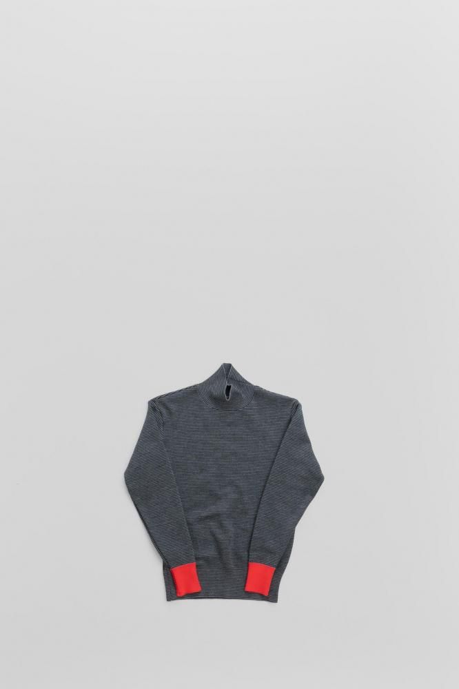 HAVERSACK14G SMOOTH BORDER HIGH NECK SWEATER [412502][CHARCOAL  BLACK]