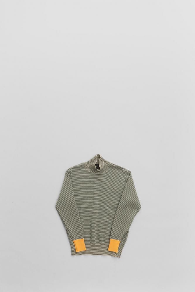 HAVERSACK14G SMOOTH BORDER HIGH NECK SWEATER [412502][BEIGE  GREEN]