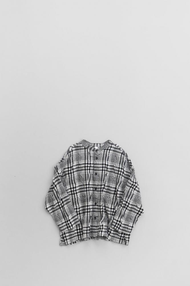pritW/C CHECK STAND COLLAR OVER SIZE SHIRT [OFF]